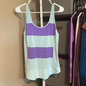 Lululemon Mod Moves Singlet Tank Top Sz 4 Aquamarine Power Purple Blue 472